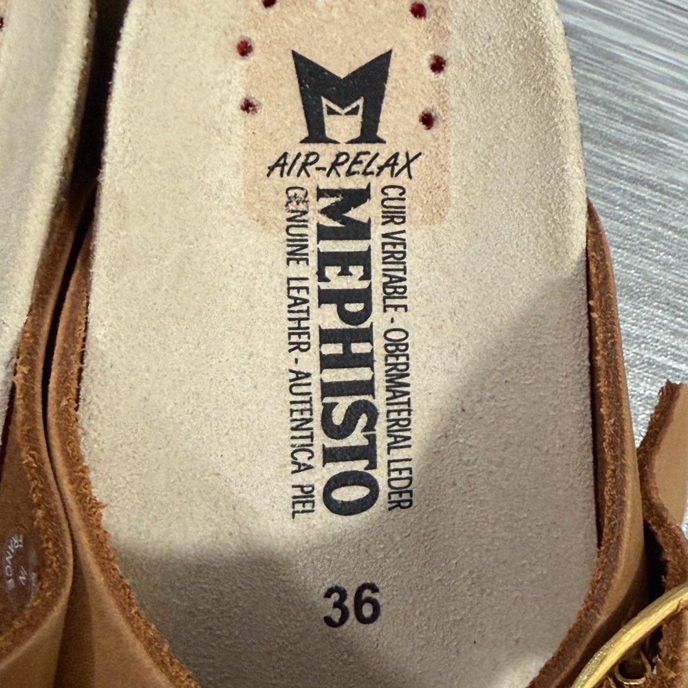 Mephisto Helen Tan Nubuck Leather Sandals EU 36 US 6 NWOB - Picture 8 of 13